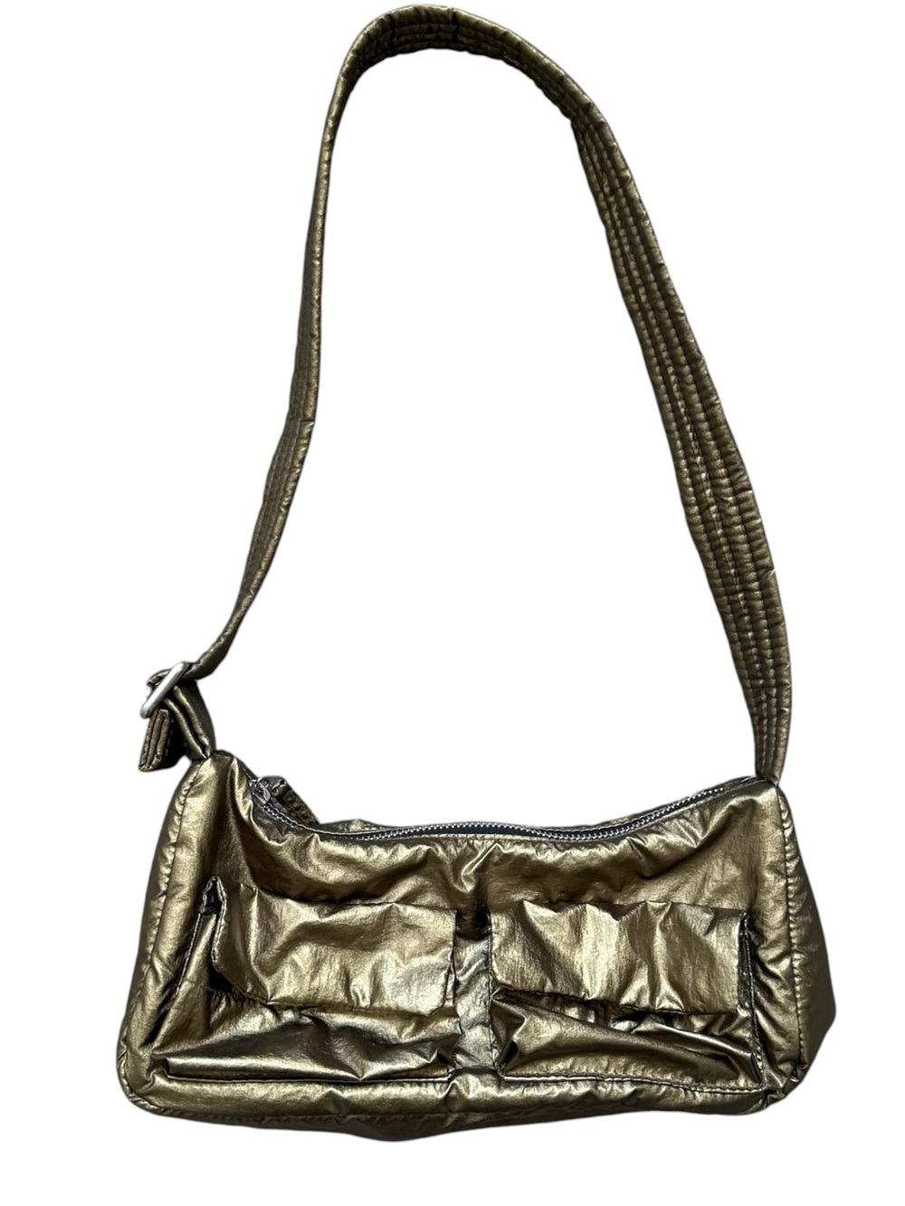 Baggu Bronze Metallic Cargo Shoulder Bag Deadstock